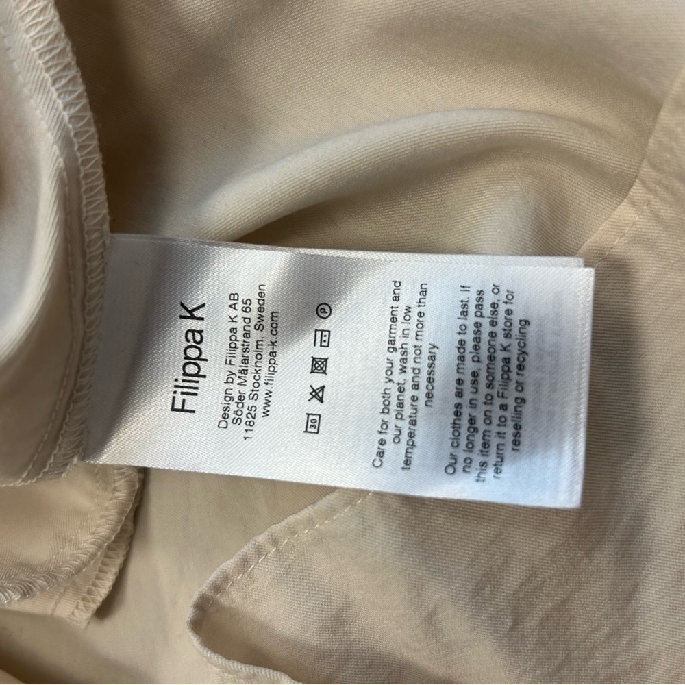 Filippa K “Isobel” NWOT size 34 (4 US) dress shirt in ivory/cream oversized - Picture 14 of 16